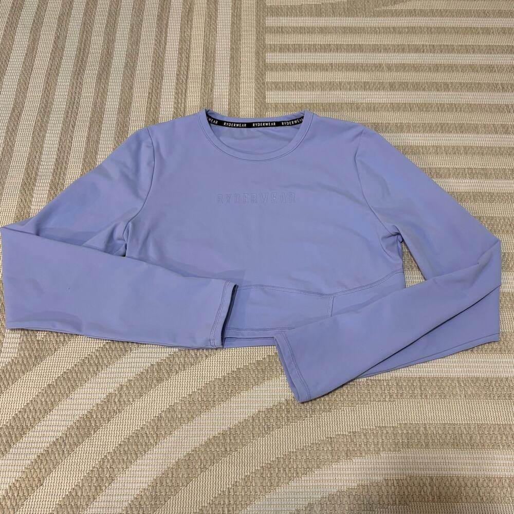Ryderwear Women's Large Lilac Athletic Crop Long Sleeve